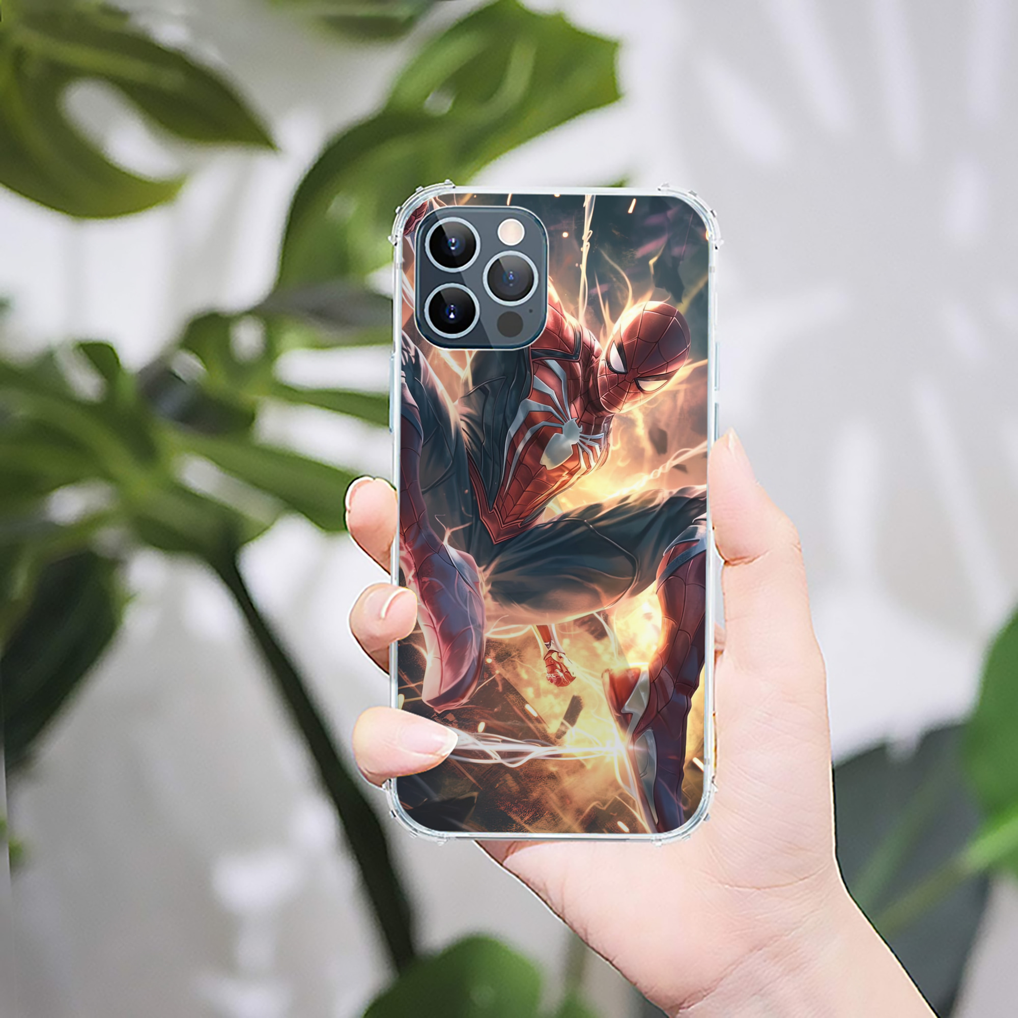 （画像用） Spider Man スパイダーマン 【iPhone 12シリーズ対応】透明スマホケース（クリアソフトケース）
